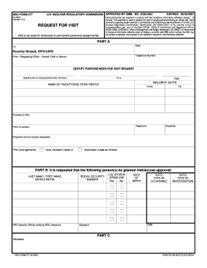 NRC Form 277 Privacy Act Statement