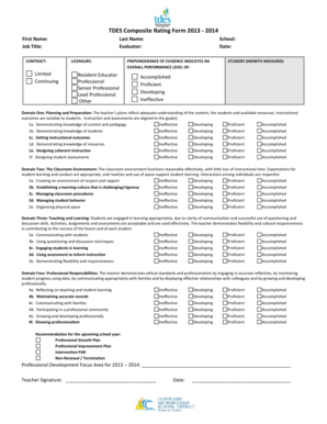 TDES Composite Rating Form 2013-2014