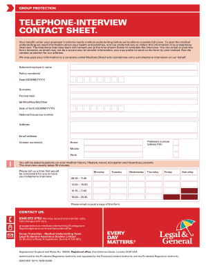 Group Protection Medical Underwriting Form