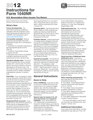 Form 1040NR Instructions