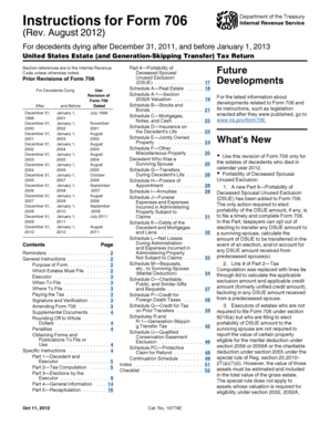 US Estate Tax Return Form 706