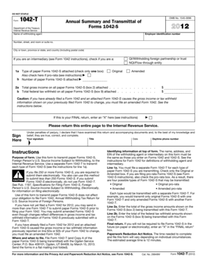 IRS Form 1042-T 2012