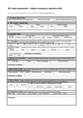 IDP Rapid Assessment Form