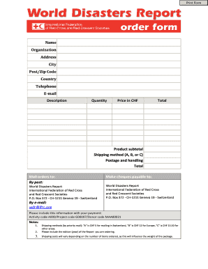 World Disasters Report Order Form