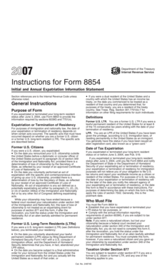 Instructions for Form 8854