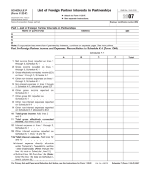 Schedule P Form 1120-F