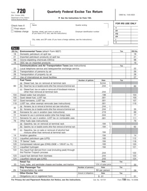 Form 720 Quarterly Federal Excise Tax Return