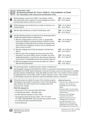 IRS Form 1099-C Screening Sheet