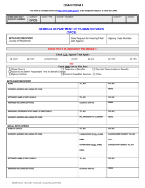 Georgia DFCS Hearing Request Form