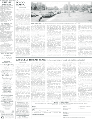 Mooresville Tribune Subscription Form