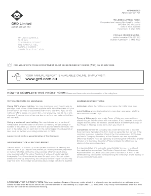 GRD Limited Proxy Form