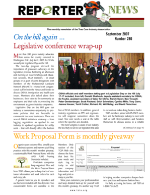 Tree Care Industry Association Work Proposal Form