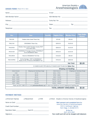 ASA Order Form for Publications