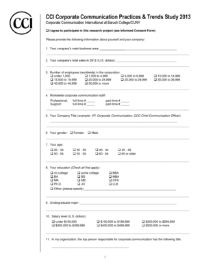CCI Corporate Communication Practices & Trends Study 2013
