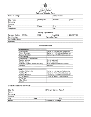 Outbound Shipping Form
