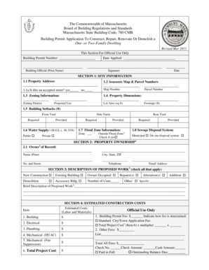 Massachusetts Building Permit Application
