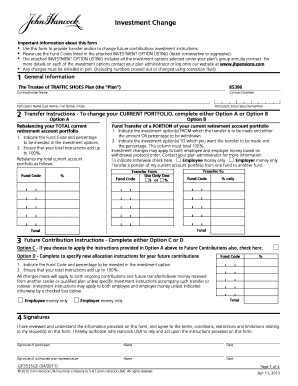 Investment Change Form