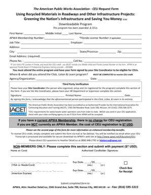 APWA CEU Request Form