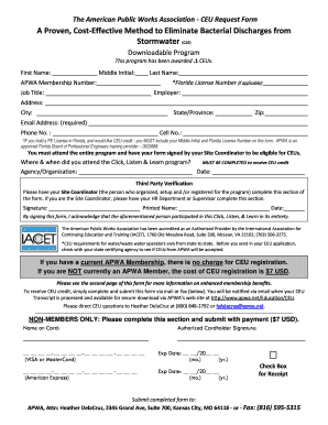 APWA CEU Request Form