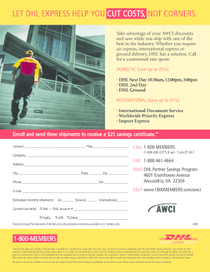 DHL Partner Savings Program Enrollment Form