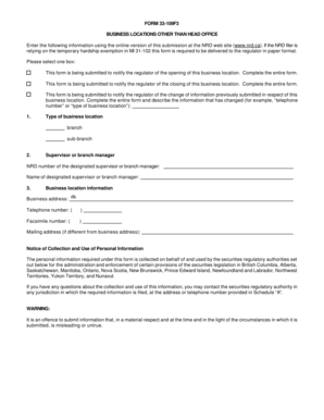 Business Location Notification Form