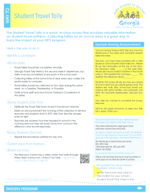 Student Travel Tally Form