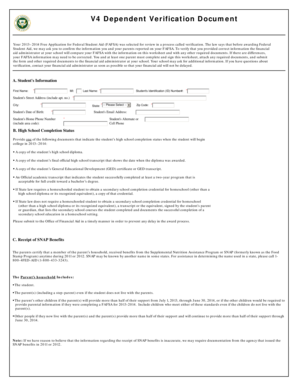 2013-2014 FAFSA Verification Form
