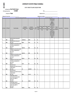 Gwinnett County Public Schools Supply Product Sample Request Form