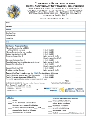 Conference Registration form