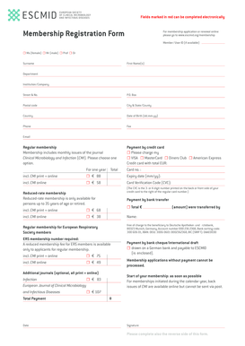 ESCMID Membership Registration Form