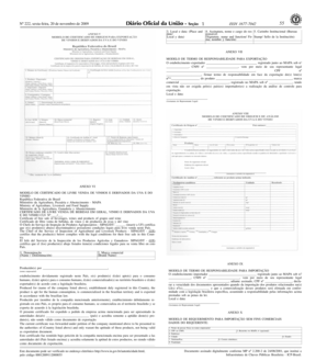 Modelo de Termo de Responsabilidade para Exportação