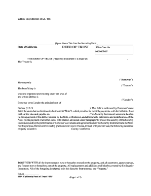 California FHA Deed of Trust