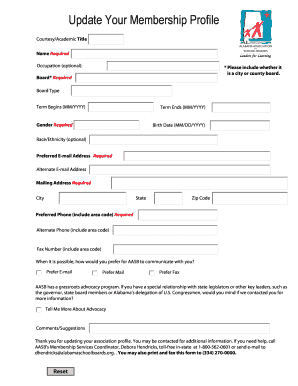 Membership Profile Update Form