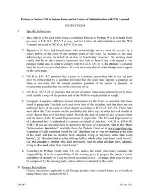 Petition to Probate Will in Solemn Form