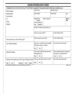 Juror Information Form