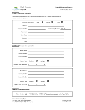 Direct Deposit Form - Hall County, GA - hallcounty