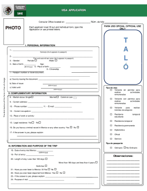 Visa Application Form