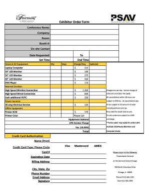 Exhibitor Order Form