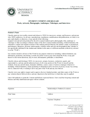 Student Consent and Release Form