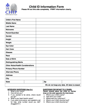 Child ID Information Form