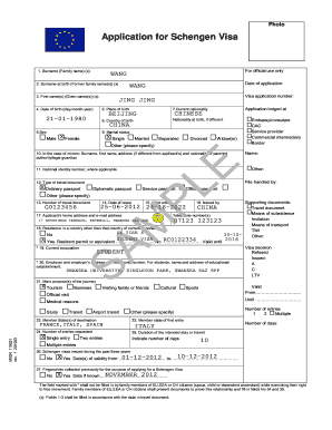 Schengen Visa Application Form Blank Fillable Template Fill Out 