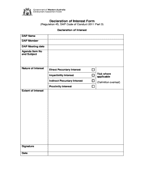 Declaration of Interest Form