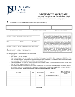 2013-14 Verification Worksheet (V5)