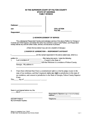 Georgia Waiver of Jurisdiction Form