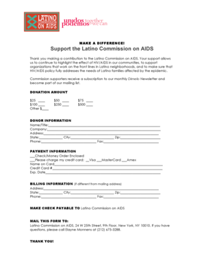 Latino Commission on AIDS Donation Form