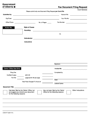 Court Document Filing Request