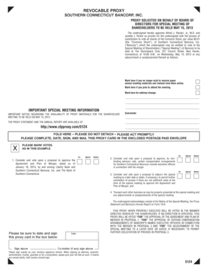 Revocable Proxy for Southern Connecticut Bancorp