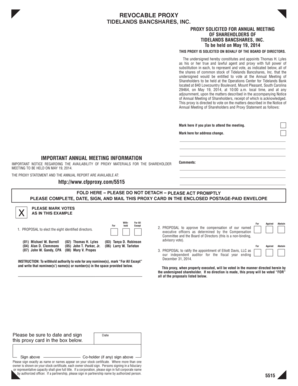 Tidelands Bancshares Proxy Form