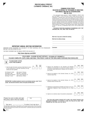 Carmike Cinemas Proxy Form