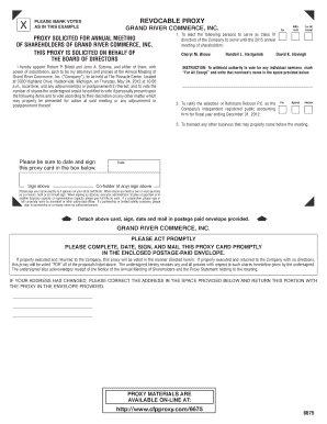 Grand River Commerce Proxy Voting Form